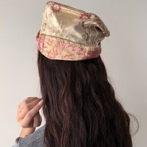 Elegant Floral Silk Cap